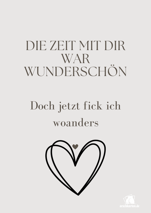 Schlussmachkarte - Jetzt fick ich woanders